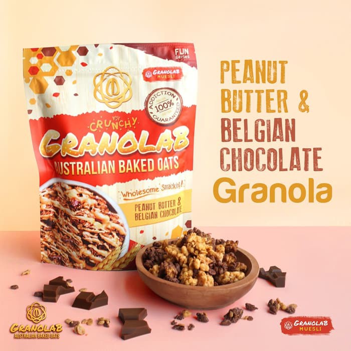 

GRANOLAB Australian Baked Oats - Peanut Butter & Belgian Chocolate