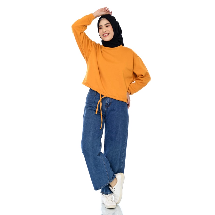 Sweater Crop Wanita X Urband A242 Mustard