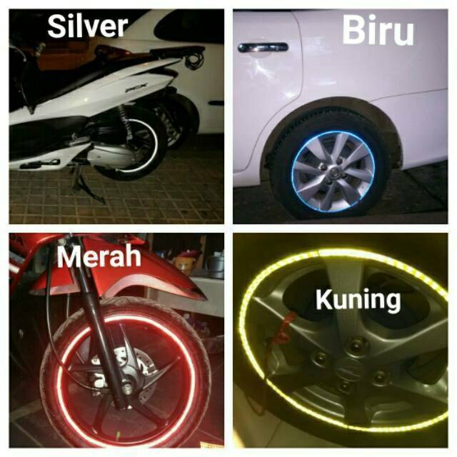 Skotlet List Velg Reflektiv Stiker Pelek Ban Roda Motor Wheels