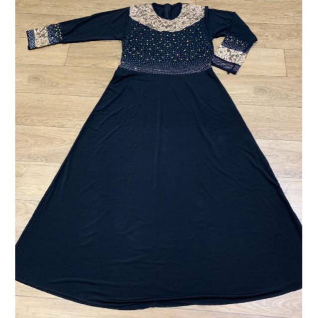 Gamis jersey / gamis hitam