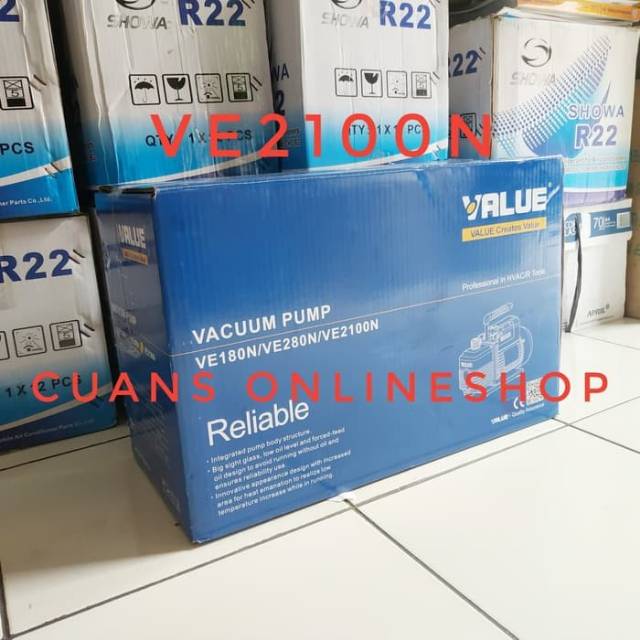 VALUE Vacuum Pump VE2100N 1HP Dengan 2 Stage. Mesin Vakum Pipa AC 1PK 2Stage