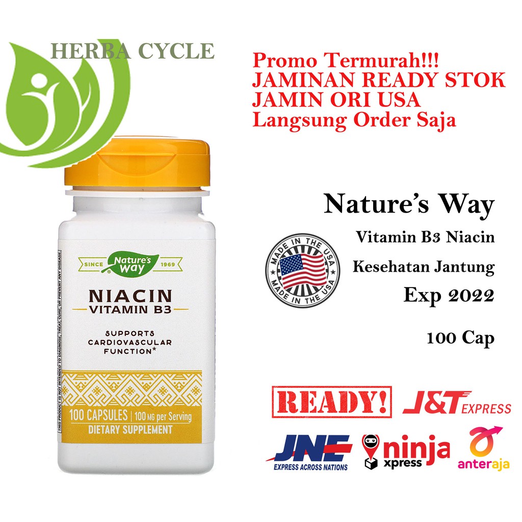 Natures Way Niacin 100 mg 100 T Nature Way Niacin Cardio &amp; Metabolism