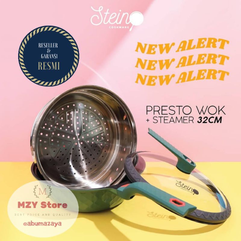 Stein Wok Platinum Presto Steincookware (Free Spatula Steincookware) Wok Pressure Cooker Stein Platinum Pressure Wok Stein Panci Presto Semi Kukusan Anti Baret Preassure Wok Steincookware ORIGINAL