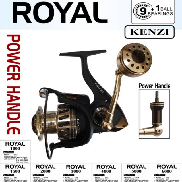 Kartinifishing REEL KENZI ROYAL 1500 3000 POWERHANDLE