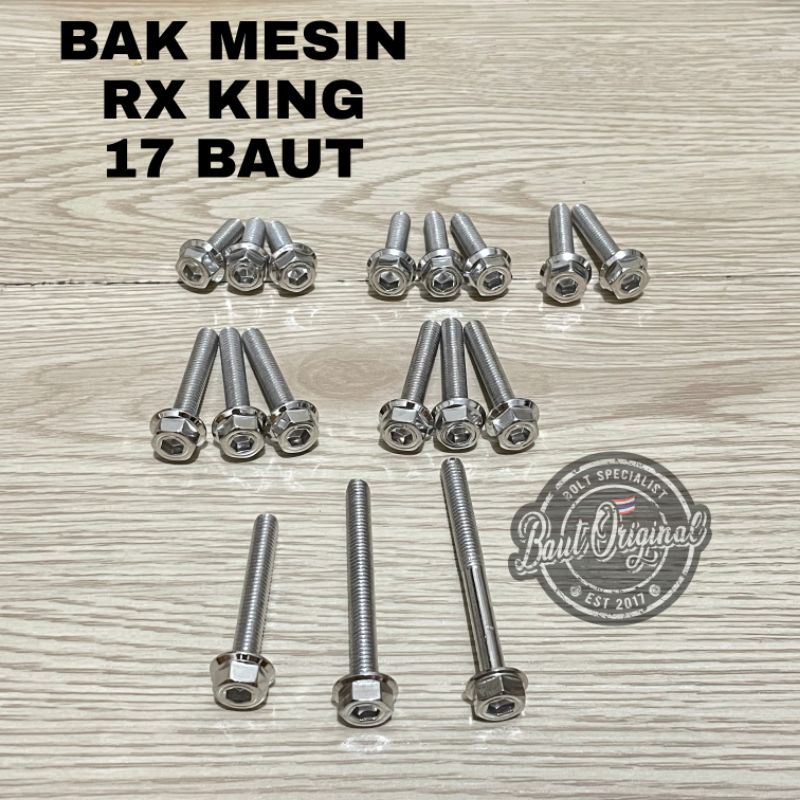 baut probolt stainless silver 2 kunci bak blok mesin kopling rx king rxz original heng thailand