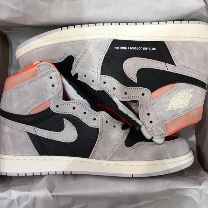 PR00M000 AIR JORDAN 1 RETRO HI OG HYPER CRIMSON / NEUTRAL GREY 100% ORIGINAL Murah