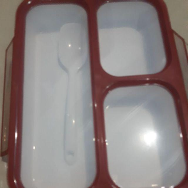 Ready 6 Warna..yooyee Lunch Box Kotak Makan Bekal 3 Sekat Anti Tumpah