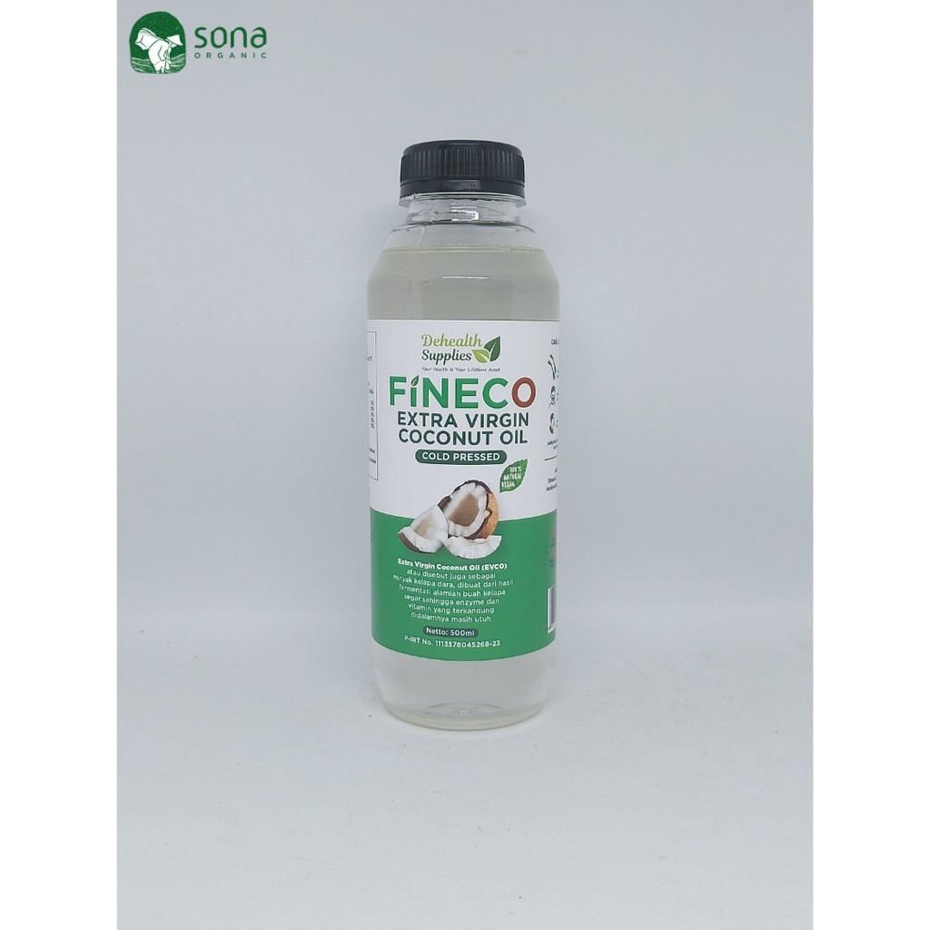 

Fineco Extra VCO Dehelath Supplies Cold Pressed 500ml - Minyak kelapa