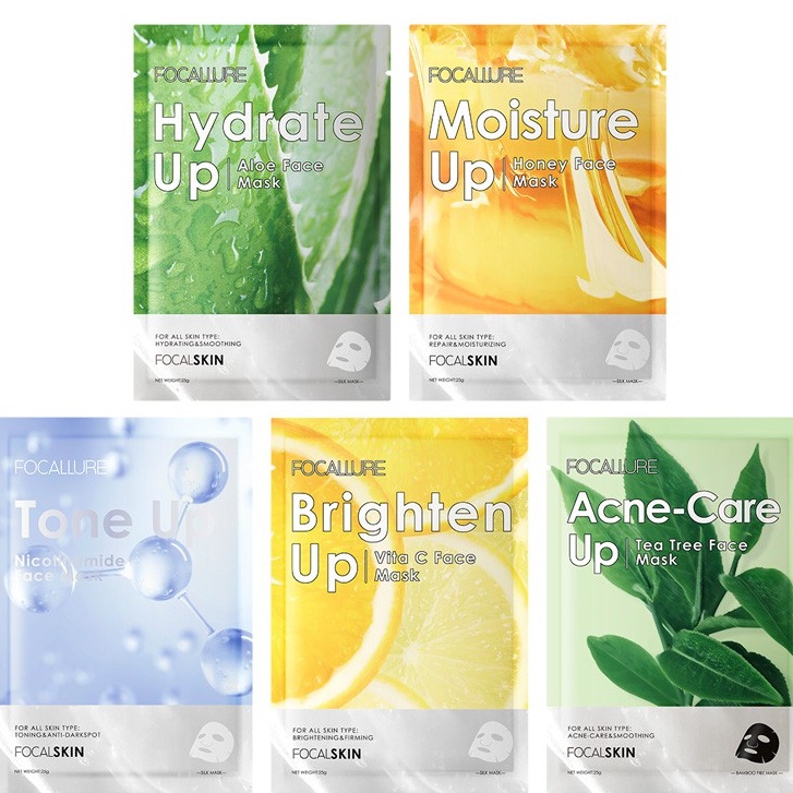 (READY &amp; ORI) Focallure Hydrating Sheet Face Mask Tone Up/ Brightening FA-SC03