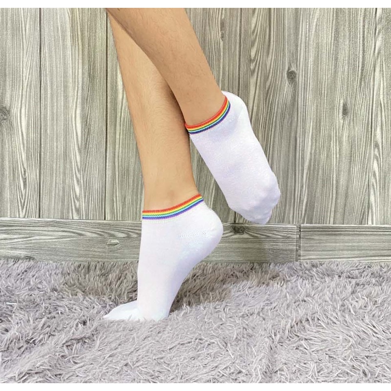 RESTOCK Kaos Kaki Rainbow Strip Ankle / Kaos Kaki Pelangi Pendek