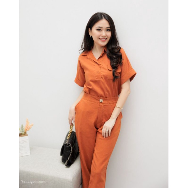 Alize linen set / baju santai baju kerja pakaian wanita keren