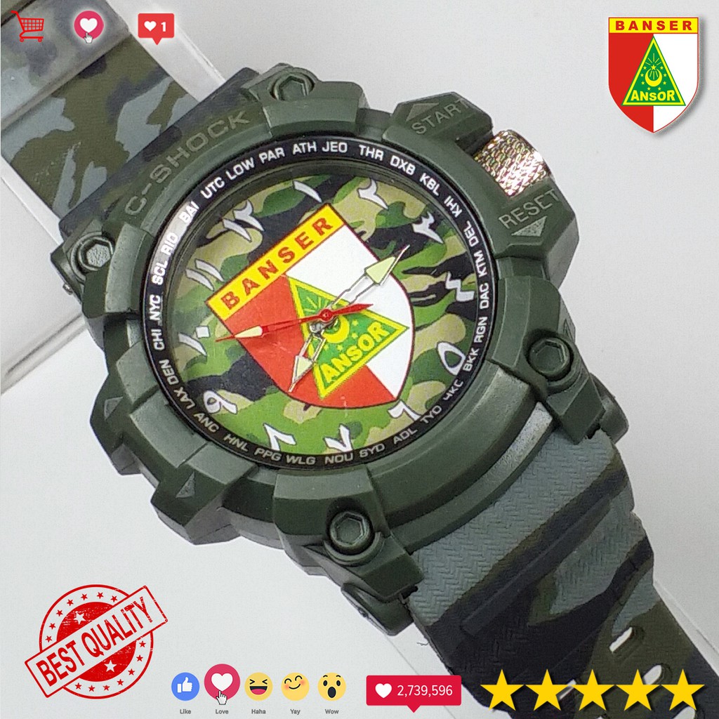 (KEREN &amp; MANTUL) JAM TANGAN BANSER LORENG HIJAU