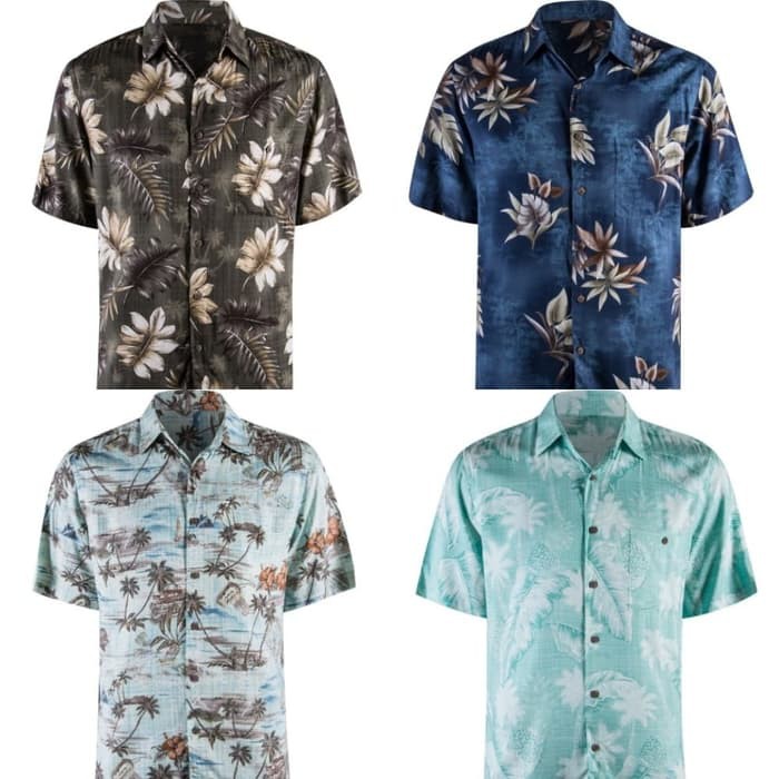 Big Promo Alifa Jaya Baju Kemeja Pria Lengan Pendek Printing  6998IX  Pantai Big Size - Hawaiian Sh