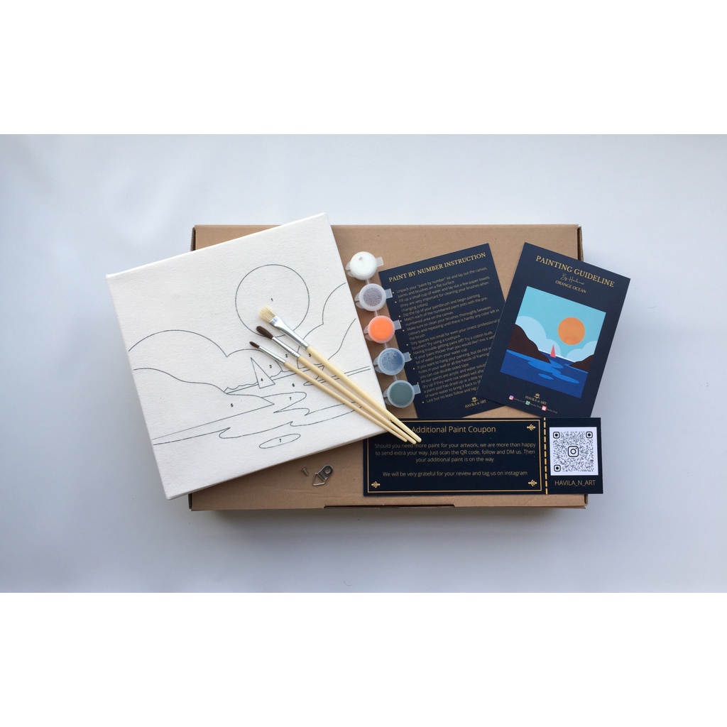 

Orange ocean / Painting by number / Painting kit