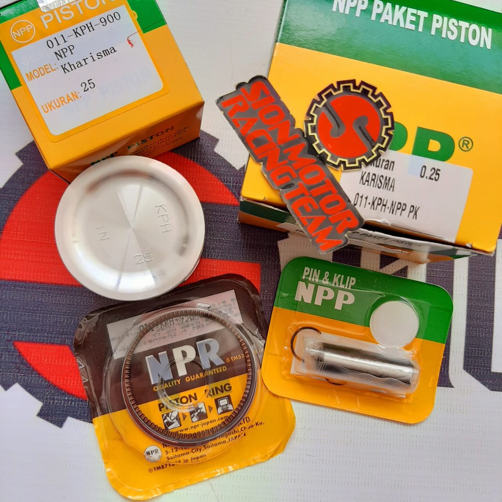 Paket Piston Kit / Seher Set Honda Karisma / Supra X 125 / Wave 125  Oversize 0.25 NPP Japan