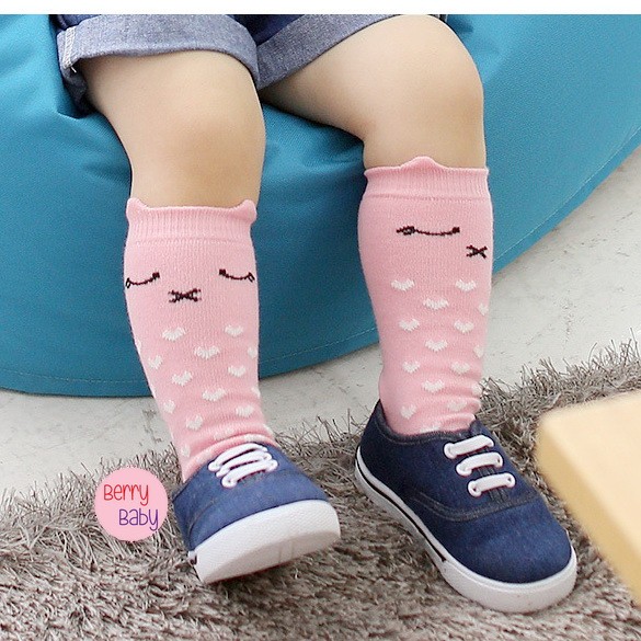 YooBerry Kaos Kaki Pink Cat Antislip 0-4T Berry Mart