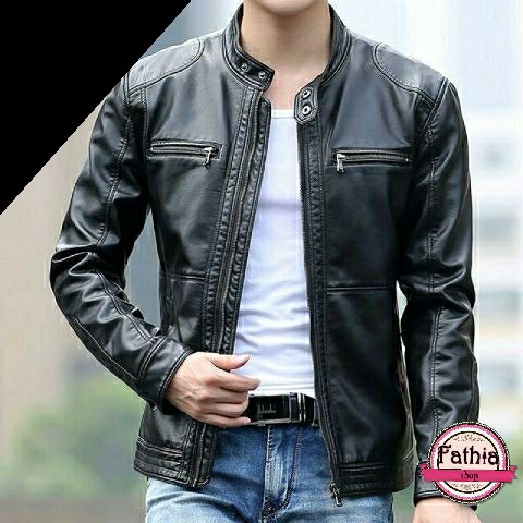 jaket kulit pria motor touring
