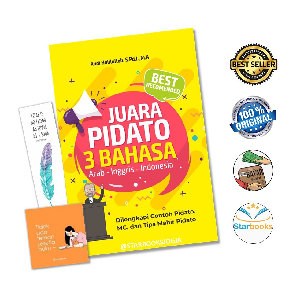 New Buku Juara Pidato 3 Bahasa Contoh Arab Inggris Indonesia Araska Shopee Indonesia