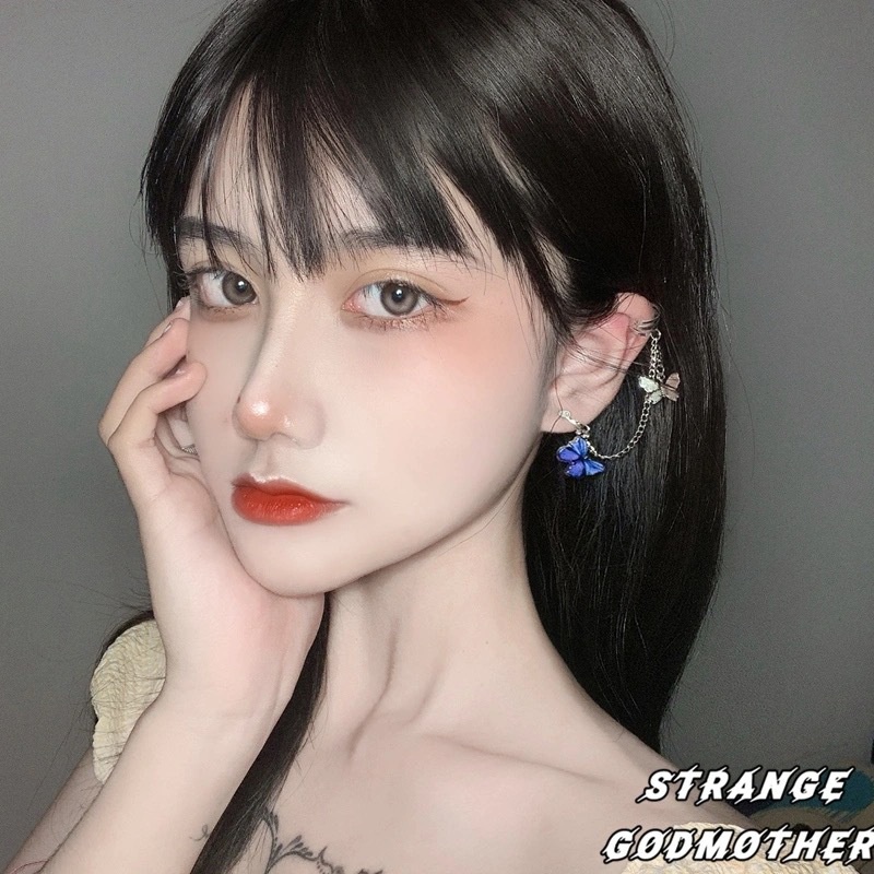 Butterfly Anting Klip Tulang Telinga Bentuk Kupu-Kupu | Aksesoris Rambut Untuk Wanita | Anting Bahan Stainless Steel | Kotak Hadiah Untuk Hadiah