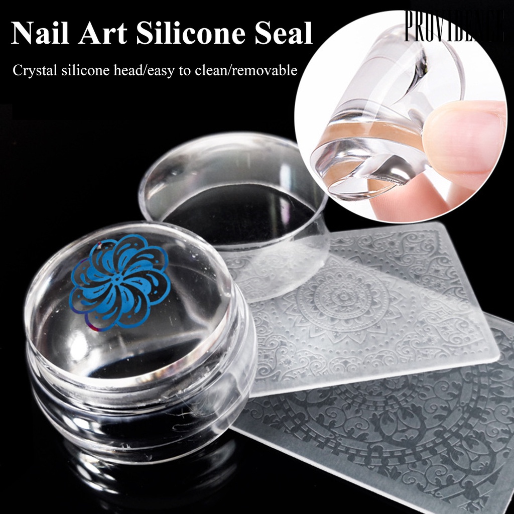 Providence Nail Seal Single Head DIY Transparent Chess Shape Jelly Silicone Nail Stamper for Manicure