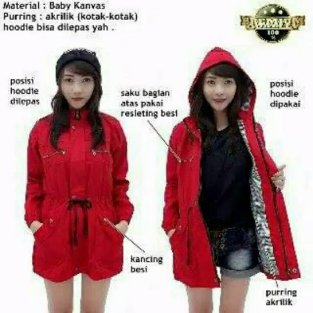 JAKET PARKA WANITA/CEWE KANVAS / JAKET MURAH / FREE ONGKIR / FASHION