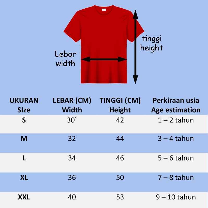 Baju Kaos Anak Laki Laki dan Perempuan B 03