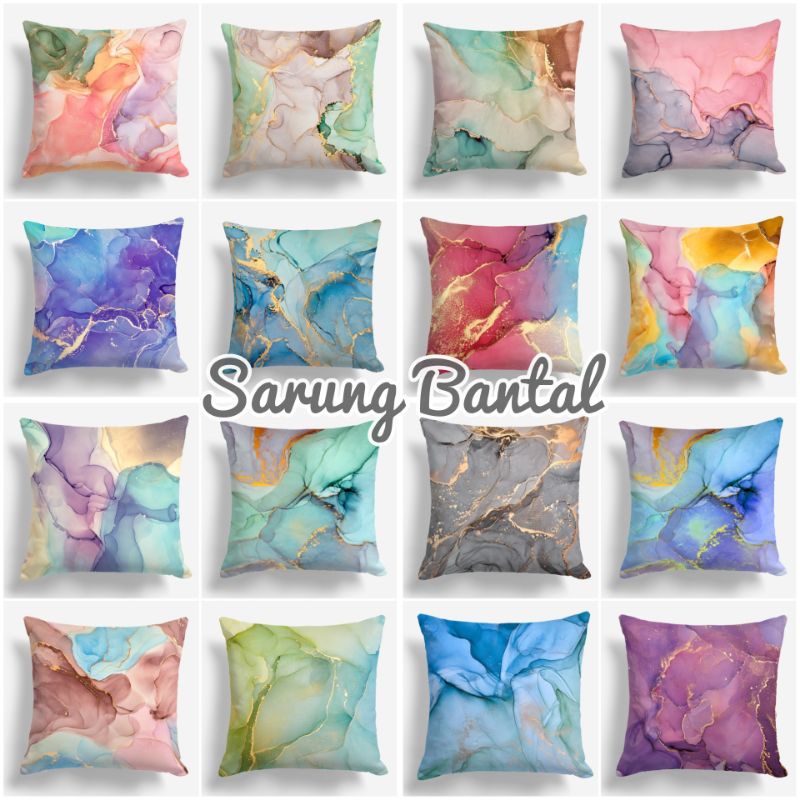 SARUNG BANTAL SOFA PRINT MOTIF LUXURY MARBLE 40X40 CM