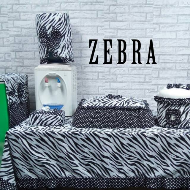 Set taplak meja motif zebra
