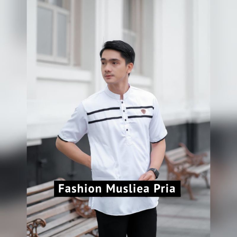 Bisa Bayar Di rumah Baju Koko Pria Dewasa Terbaru Kurta Pria Dewasa Lengan Pendek Matt Katun Serap Keringat Adem Tebal