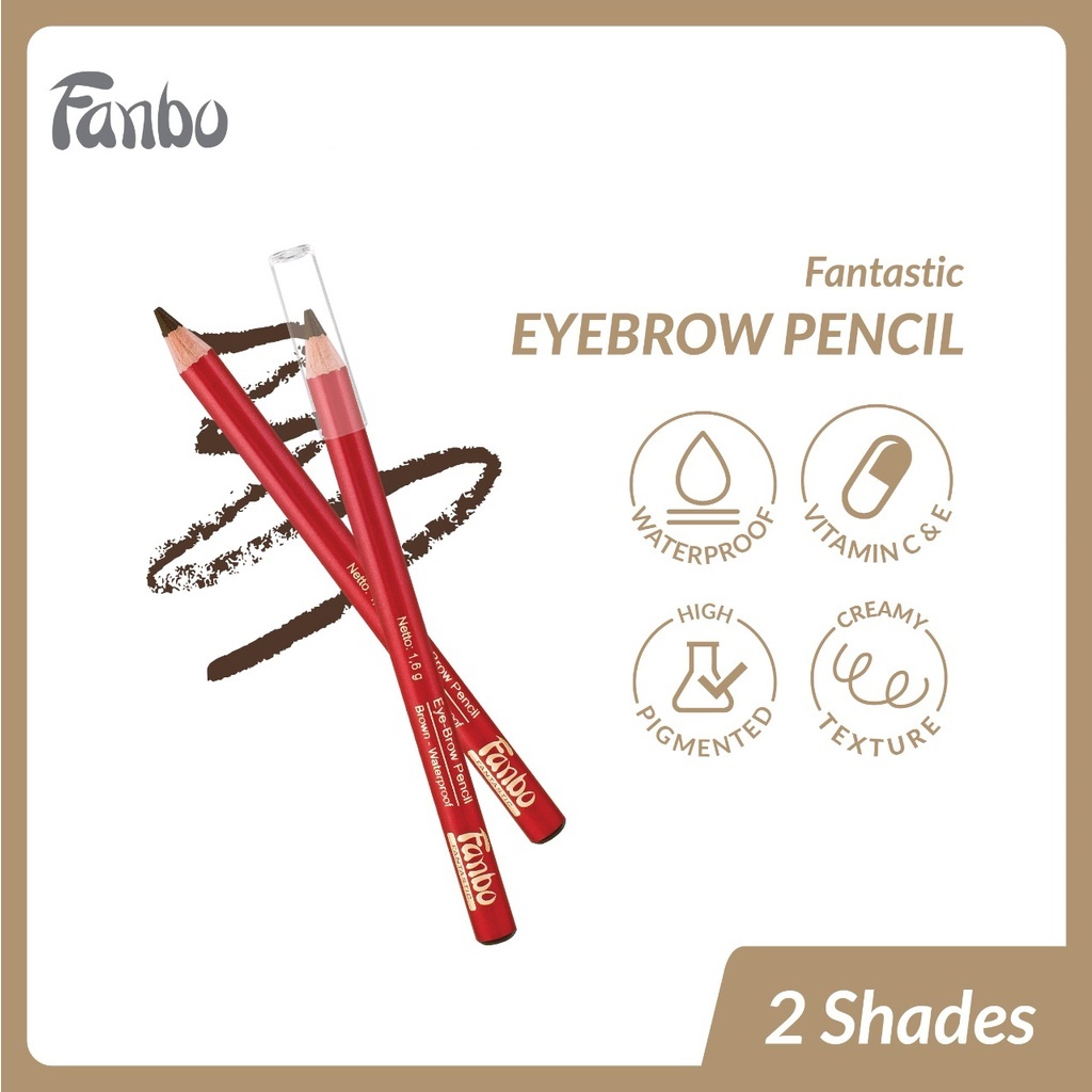 ★ BB ★  Fanbo Fantastic Eyebrow - Pensil Alis - Waterproof - Tahan Lama - Mengandung Vit E &amp; C