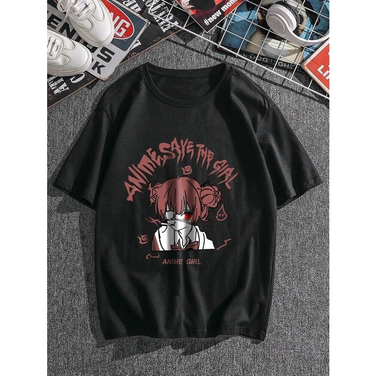 ANIME KAOS WANITA SAVE THE GIRL - KAOS KEKINIAN PREMIUM