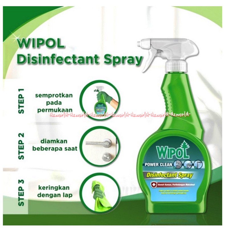 Wipol Power Clean Disinfectant Spray 500ml Cairan Pembersih Anti Kuman Antiseptik Wippol Sprey