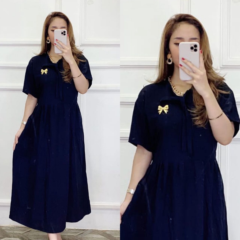 Dress Rayon Polos Home Dress Rayon Busui Daster Busui Resleting Leher Pita