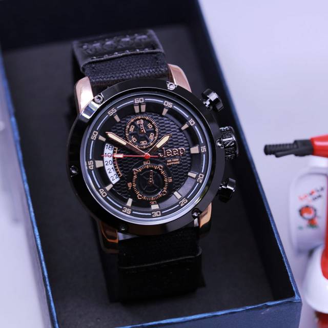 JAM TANGAN JEEP CHRONO ON KANVAS