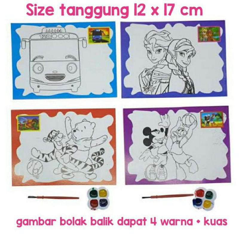 

READY STOCK KERTAS MEWARNAI CAT AIR SIZE TANGGUNG 12 X 17 CM BONUS KUAS TINTA MAINAN ANAK EDUKASI