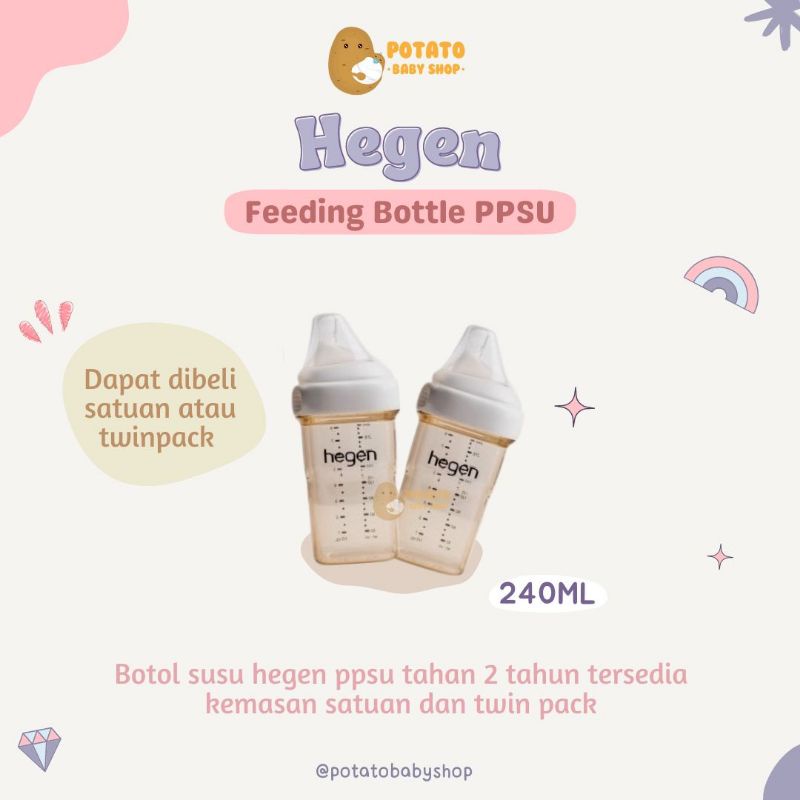 HEGEN 240ML PPSU feeding bottle 1-pack dan 2-pack