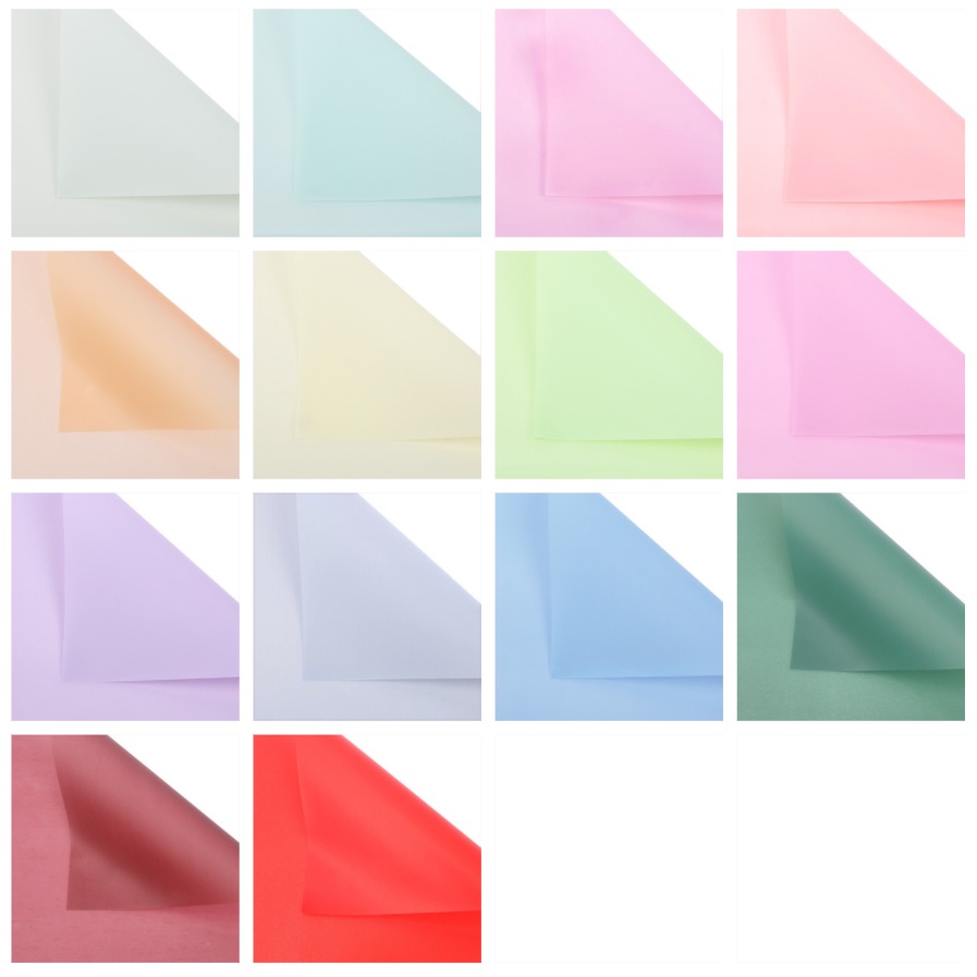 

(5 LEMBAR) CUCI GUDANG Cellophane Polos Satu Warna Waterproof Kertas Bunga Florist Kado 58*58cm
