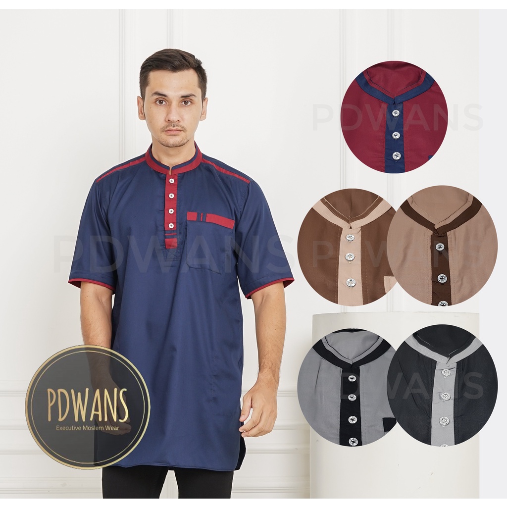 Baju Koko Kurta Dewasa Toyobo Premium Lengan 3/4 Warna M L XL KurWANS01 - PDWANS