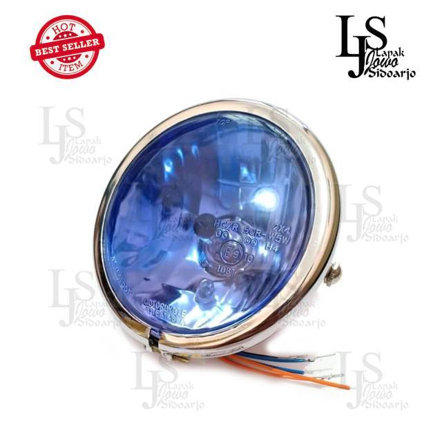 LAMPU JUTE KACA BIRU BENING KW BERKUALITAS DIAMETER 5 INCH PNP CB GL MP TIGER KING