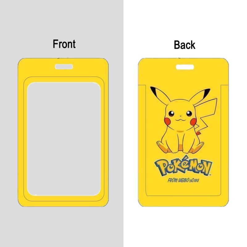 Kartun Pikachu 3D Gantungan Kunci Dengan Pemegang Kartu Leher Lanyard 3 In 1 Nama Sekolah Tag Bus Kartu Kunci Tali Telepon