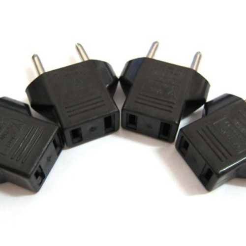 Steker Adaptor Sambungan Colokan Listrik Gepeng ke Bulat Universal