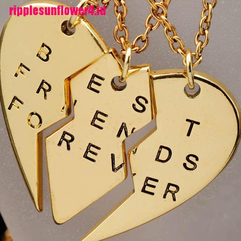 3pcs Kalung Liontin Bentuk Hati Tulisan Best Friends Forever