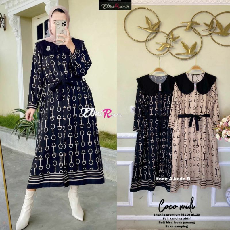 COCO MIDI BY ELMIRA (MIDI DRESS MUSLIMAH) Dress wanita rekomended