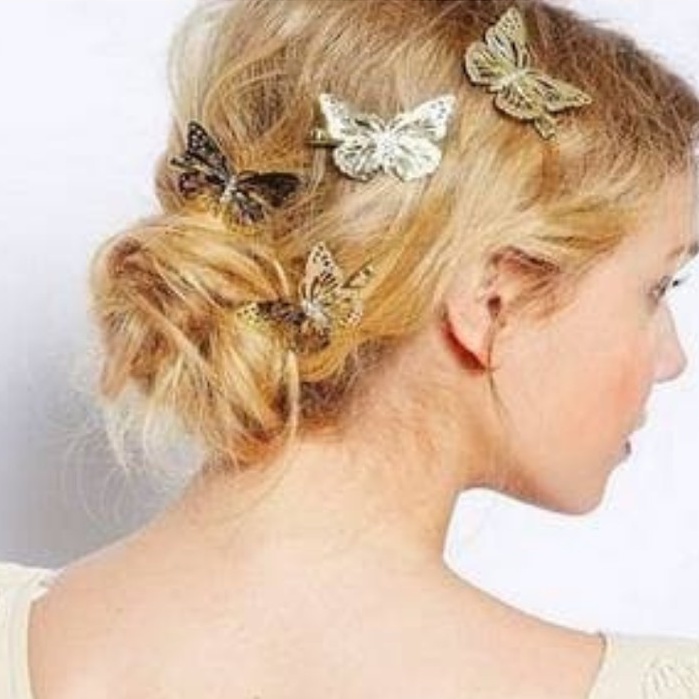 ✿AYN✿  jepit rambut kupu kupu FA70 emas butterfly gold