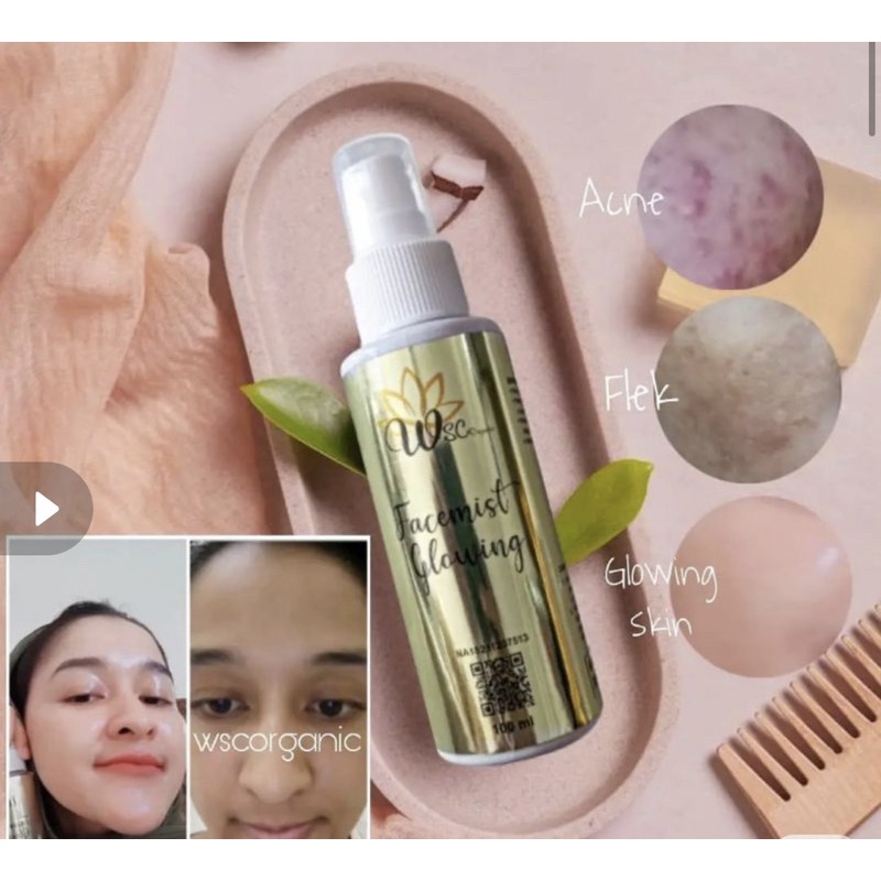 FACEMIST GLOWING WSC ORGANIC JERAWAT FLEK NORMAL BRUNTUSAN ACNE WSCORGANIC