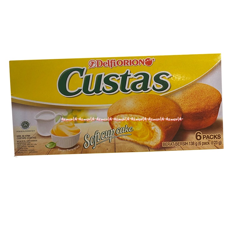 Custas Delfi Orion Custas 6packs Soft Cup Cake With Custard Cream Delfiorion Softcup Cake Kue isi Krim Kustas Delvi