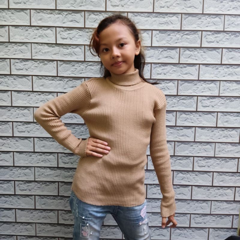 Sweater Turtleneck Baju Wanita Anak Perempuan Amira