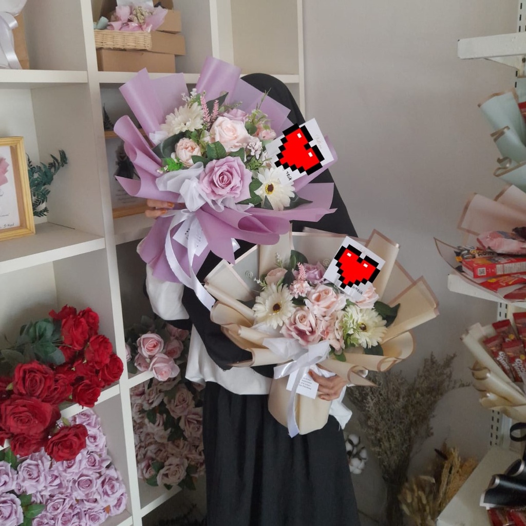 Buket Bunga palsu /Buket wisuda /Bunga lamaran [Aria Bouquet]