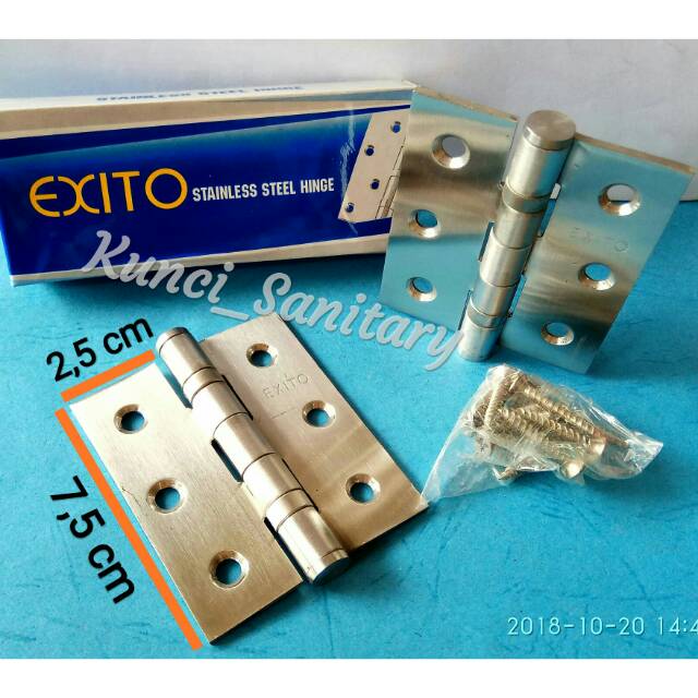 Engsel Jendela 3 Inch Bahan Stainless Exito / Engsel Jendela 3" Exito