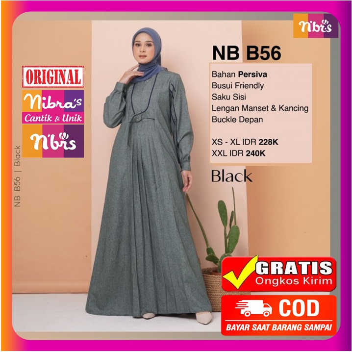 Baju Gamis Nibras Terbaru 2022 Promo Sale Diskon Ori Original Polos Dewasa Wanita Jumbo Busui Termur